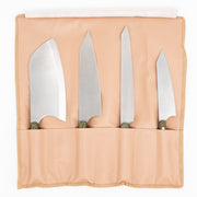 Kibele Orjinal Çantalı 4'lü Mutfak Bıçağı Seti | Paslanmaz 4116 Alman Çeliği & Yeşil Pelesenk Kabze