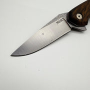 N690 Böhler Çelik Katlanabilir Mini Çakı | Doğal Ceviz Kabze