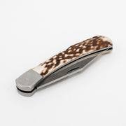 El Yapımı Katlanabilir Çakı | Doğal Geyik Boynuzu Kabze & Deri Kılıf