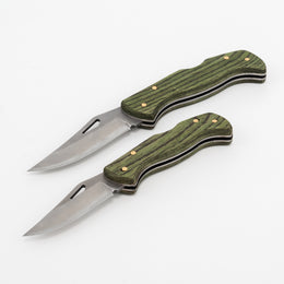 El Yapımı Katlanabilir Çakı | Pelesenk Ağaç & Deri Kılıf