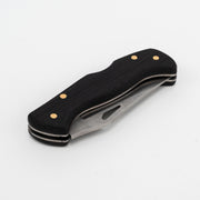 El Yapımı Katlanabilir Çakı | Endüstriyel Siyah Kabze & Deri Kılıf