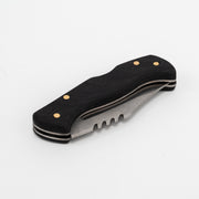 El Yapımı Katlanabilir Çakı | Endüstriyel Siyah Kabze & Deri Kılıf