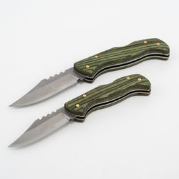 El Yapımı Katlanabilir Çakı | Pelesenk Ağaç & Deri Kılıf