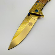 İşlemeli Gold Luxury Çakı – SWAT Serisi Özel Tasarım