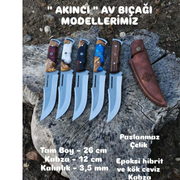 El Yapımı Akıncı Model Kamp Bıçağı | Reçine & Doğal Ceviz Ağacı Kabze