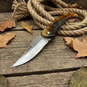 El Yapımı Gerçek Koç Boynuzu Model Katlanabilir Çakı