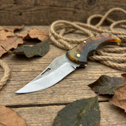 El Yapımı Gerçek Koç Boynuzu Model Katlanabilir Çakı