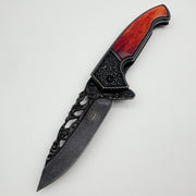 SWAT Tactical Series – Gravür İşlemeli Ahşap Kabzalı Koleksiyonluk Çakı