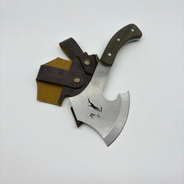 Geyik Figürlü Kamp ve Avcı Baltası  | 4116 Paslanmaz Alman Çeliği & Natural Sap Seçenekleri