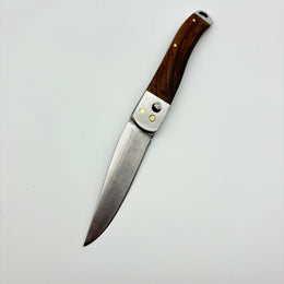 El Yapımı Gözden Katlanabilir Çakı | Doğal Ceviz Kabze & Deri Kılıf