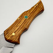 El Yapımı Karambit Model Katlanabilir Çakı | Doğal Ceviz Kabze & Deri Kılıf