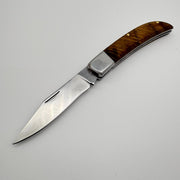 El Yapımı Katlanabilir Mini Çakı | Doğal Ceviz Ağacı Kabze & Deri Kılıf