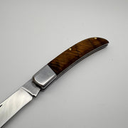 El Yapımı Katlanabilir Mini Çakı | Doğal Ceviz Ağacı Kabze & Deri Kılıf