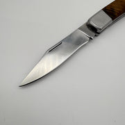 El Yapımı Katlanabilir Mini Çakı | Doğal Ceviz Ağacı Kabze & Deri Kılıf