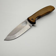 El Yapımı Delikli Model Katlanabilir Çakı | Doğal Ceviz Kabze & Deri Kılıf