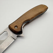 El Yapımı Delikli Model Katlanabilir Çakı | Doğal Ceviz Kabze & Deri Kılıf