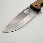 El Yapımı Delikli Model Katlanabilir Çakı | Doğal Ceviz Kabze & Deri Kılıf