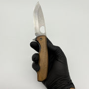 El Yapımı Delikli Model Katlanabilir Çakı | Doğal Ceviz Kabze & Deri Kılıf