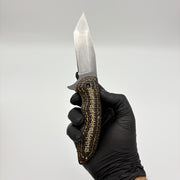 El Yapımı Tanto Model Katlanabilir Çakı | Verzalit Kabze & Deri Kılıf