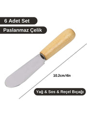 Özel Bambu Saplı 6'lı Mini Kahvaltı Bıçağı